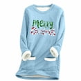 thumbnail image 1 of Aofany Womens Plus Size Christmas Sherpa Lined Pullovers, Women's Winter Soft Sherpa Fleece Lined Pullover Tops Casual Crewneck Christmas Sweatshirt Classic Xmas Loungewear Top, 1 of 4