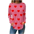 thumbnail image 1 of Aofany Womens Plus Size Tops, Women Valentine's Day Print Long Sleeve T-shirt Novelty Graphic Tops, 1 of 4