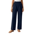 thumbnail image 1 of Aofany Womens Pull on Pants Elastic Waist Solid Color Slacks Casual Straight-Leg Trouser with Pockets, 1 of 5