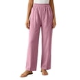 thumbnail image 1 of Aofany Womens Pull on Pants Elastic Waist Solid Color Slacks Casual Straight-Leg Trouser with Pockets, 1 of 5