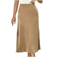 thumbnail image 1 of Aofany Womens Satin Midi Skirts Casual Silk High Waisted Long Skirts Elegant Stretchy A Line Flowy Cocktail Party Wedding Pencils Skirts, 1 of 3
