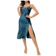 thumbnail image 1 of Aofany Womens Satin Nightgown Long Slip Sleep Dress Silk V Neck Split Sling Nightgowns For Women, 1 of 8
