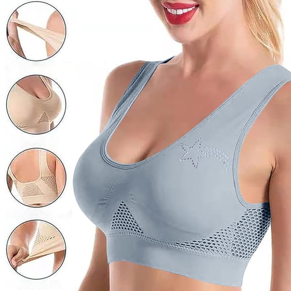 Aofany Womens Seamless Plus Size Fashionable Sports Bra Comfortble Simplicity Wirefree Yoga Bra With Removable Pads for Women