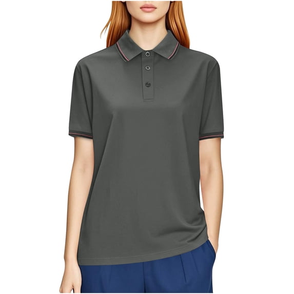 Aofany Womens Short Sleeve Shirts Plus Size Turndown Collar Button Summer Tops Business Casual Uniform Shirts