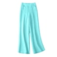 thumbnail image 1 of Aofany Womens Slacks Women's Relaxed Fit Straight Wide Leg Pants Fashion Full-Length Loose Cotton Linen Pants Solid High Waist Trousers, 1 of 3