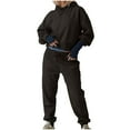 thumbnail image 1 of Aofany Womens Solid Color Sweatsuits 2 Piece Tracksuit Sets Hoodie Sweatshirt Match Stretch Sweatpants Leisure Jogger Outfits, 1 of 9