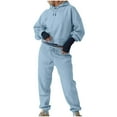 thumbnail image 1 of Aofany Womens Solid Color Sweatsuits 2 Piece Tracksuit Sets Hoodie Sweatshirt Match Stretch Sweatpants Leisure Jogger Outfits, 1 of 9
