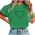 thumbnail image 1 of Aofany Womens St Patricks Day Shirt Green Heart Clover Irish Shamrock Women's Crew Neck St Patricks Day Shirts Gift for Her, 1 of 5