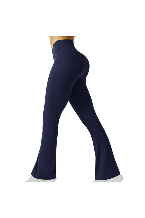 Womens Stretch Yoga Leggings Fitness Running Sports Full Length Active Pants High Waist Slim Small Flared Trousers