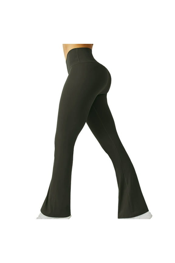 Womens Stretch Yoga Leggings Fitness Running Sports Full Length Active Pants High Waist Slim Small Flared Trousers