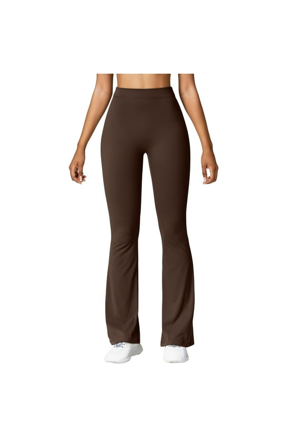 Womens Stretch Yoga Leggings Fitness Running Sports Full Length Active Pants High Waist Slim Small Flared Trousers