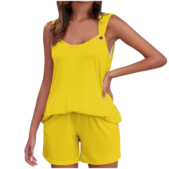 Aofany Womens Summer 2 Piece Outfits Vacation Casual Trendy Camisole Top Matching Shorts Sets Sleeveless Casual Outfits