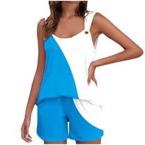 Aofany Womens Summer 2 Piece Outfits Vacation Casual Trendy Camisole Top Matching Shorts Sets Sleeveless Casual Outfits