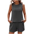 thumbnail image 1 of Aofany Womens Summer 2 Piece Outfits Vacation Casual Trendy Tank Tops Matching Shorts Sets Sleeveless Casual Outfits, 1 of 2