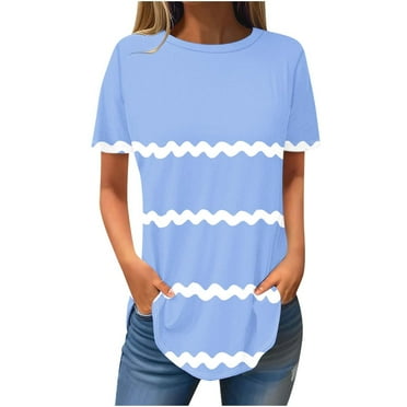 Aofany Womens Summer Tops Short Sleeve T Shirts Casual Tunic Top Basic T Shirts Tees on Clearance