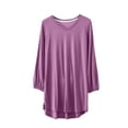 thumbnail image 1 of Aofany Womens Tops Plus Size Women's Solid V Neck 3/4 Sleeve Long T-Shirt Blouse Home Sleepwear Tops, 1 of 3