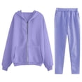 thumbnail image 1 of Aofany Womens Two Piece Matching Outfits Workout Sets Casual Long Sleeve Zip Up Hoodie Sweatshirt Jacket & Long Sweatpants Fall Winter Tracksuit Set, 1 of 4