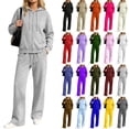 thumbnail image 1 of Aofany Womens Two Piece Matching Outfits Workout Sets Casual Long Sleeve Zip Up Hoodie Sweatshirt Jacket & Long Sweatpants Fall Winter Tracksuit Set, 1 of 4