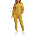 thumbnail image 1 of Aofany Womens Two Piece Outfits Long Sleeve Solid Color Tops Long Pants with Drawstring Tracksuit Jogger Sets, 1 of 5