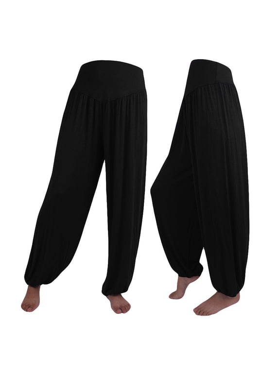 Womens Yoga Sports Pant Elastic Loose Casual Cotton Soft Dance Harem Pants Bloomers Gift for Women