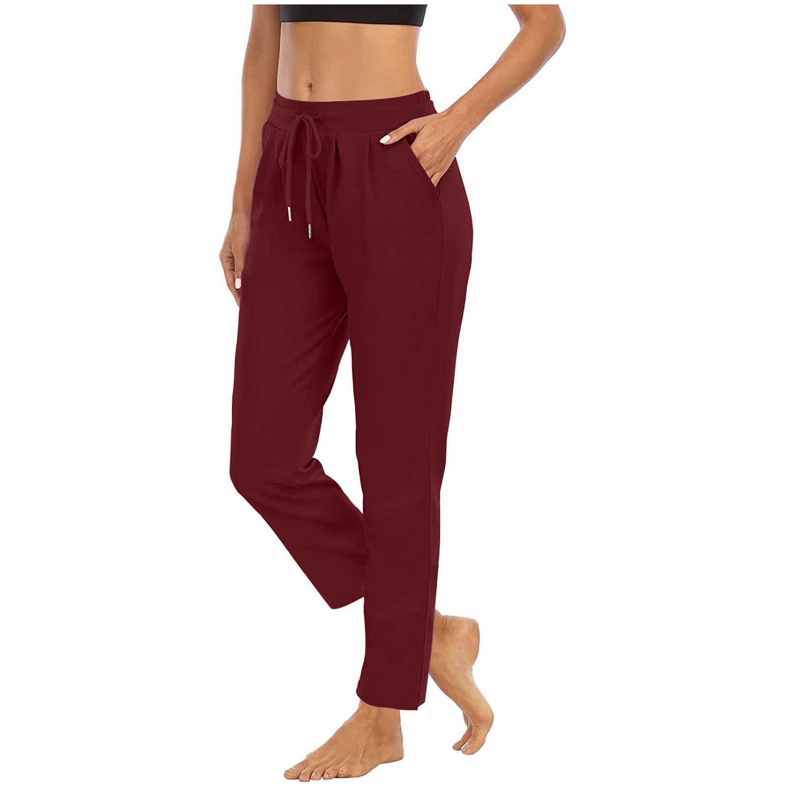 Loose Gym Running Outside Wear Drawstring Yoga Pants Pockets main image 0