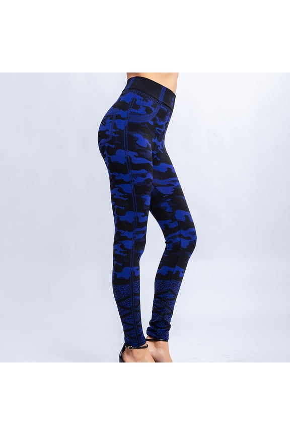 Workout Leggings for Women High Waist Yoga Workout Running Pants Tummy Control Camouflage Stretch Trousers