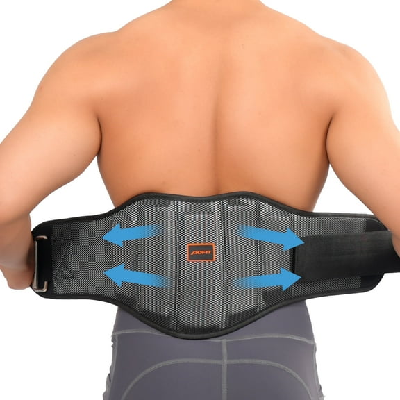 Aofit Adult's Back Support Brace with Lumbar Support Pad for Pain Relief & Medical Use, Black, XL