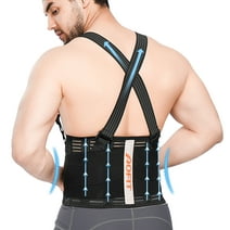 Aofit Back Support Belt, Industrial Work Back Brace with Removable Suspender Straps for Heavy Lifting Safety