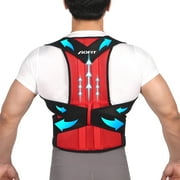 Aofit Unisex Back Support Brace with Posture Correction, Red, L