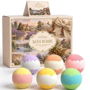 Aofmee Bath Bombs Set, 6 Natural Spa Bubble Bath Salts, Self Care Gifts Fizzy Set, Perfect Gift for Women Kids