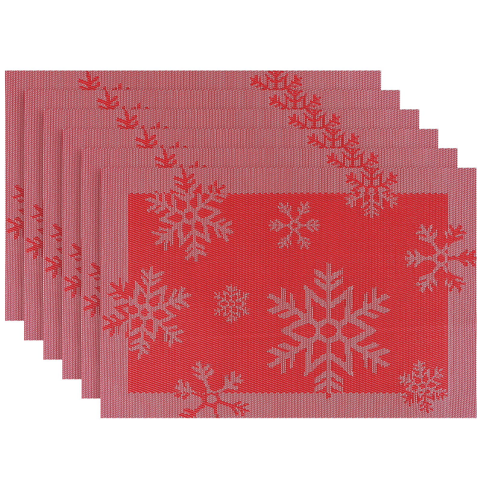 Aofmee Christmas Placemats Set of 6, 12 x 18 inch Washable Place Mats for Kitchen Dining Table