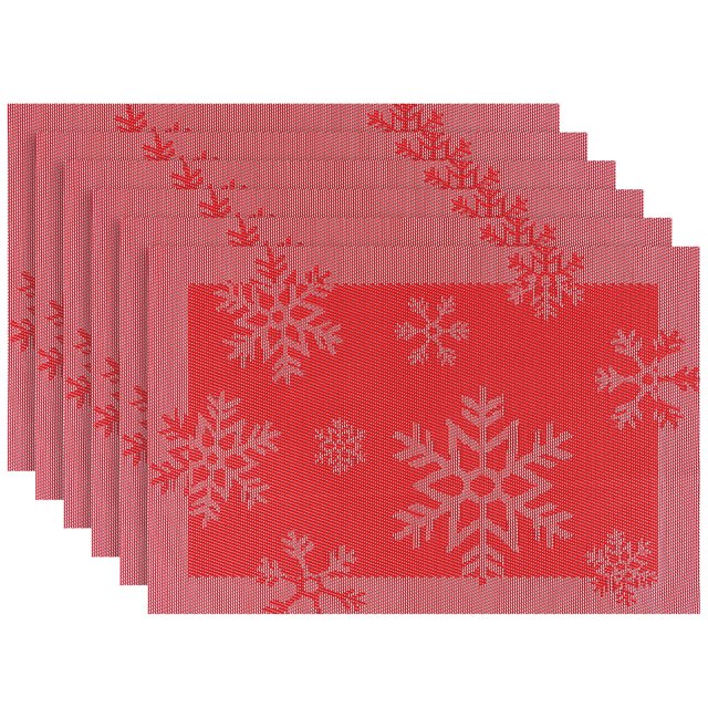 Aofmee Christmas Placemats Set of 6, 12 x 18 inch Washable Place Mats