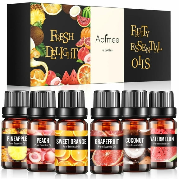 Aofmee Essential Oils Set, Rosemary Oil - Coconut, Orange Variety of Scents, for Use with Diffuser Oil, Aromatherapy, Relaxation, Candle Making Kit (6 X 10ML)
