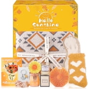 Aofmee Gift Baskets for Women, Sunshine Spa Self Care Gift Set , Christmas Birthday Gifts for Her, Yellow