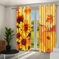 thumbnail image 1 of Aofoto Fall Pumpkin Maple Curtain, Autumn Thanksgiving Sunflower Falling Leaves Window Curtain for Living Room,52x84 inches,2 Panels, 1 of 5