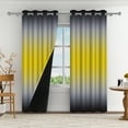 thumbnail image 1 of Aofoto Light Blocking Darkening Grommet Curtains for Living Room, Yellow and Grey Gradient Window Drapes Bedroom, 2 Panels, 42"x63", 1 of 6