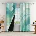 thumbnail image 1 of Aofoto Luxury Modern Design Grommets Blackout Curtain, Green Marble Window Curtains for Bedroom ,2 Panels, 52x84inches, 1 of 5