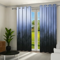 Aofoto Misty Forest Curtain for Living Room, Ombre Room Darkening Curtains,2 Panels,52 x 84 inches