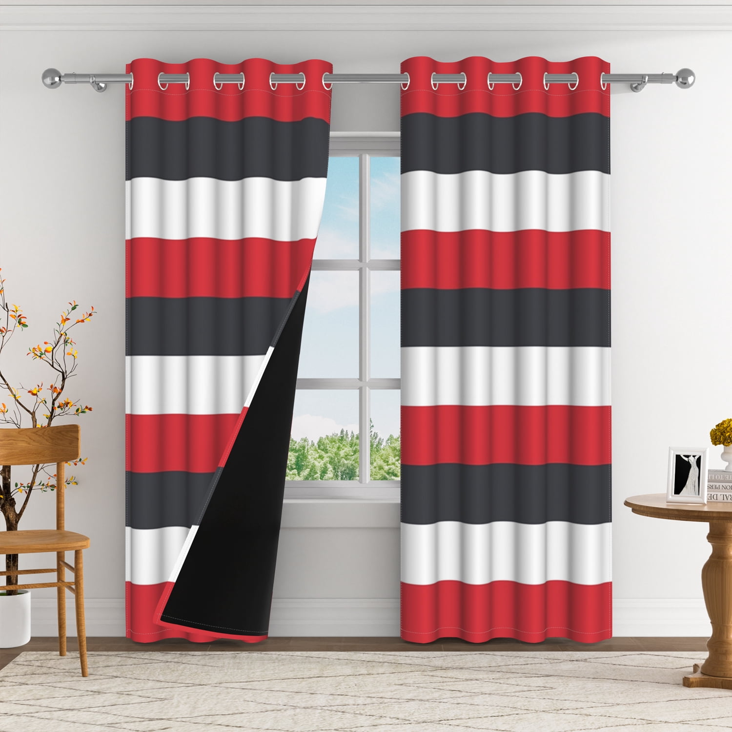 Black And Red Curtains