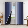 thumbnail image 1 of Aofoto Navy Blue Ombre Blackout Curtains 52 x 63 inch Gradient Thermal Insulated Energy Saving Grommet Window Drapes for Living Room/Bedroom,2 Panels, 1 of 6