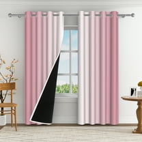 Aofoto Ombre Blackout Curtains 84 Inch Length 2 Panels for Bedroom, Pink Gradient Room Darkening Thermal Insulated Grommet Window Drapes