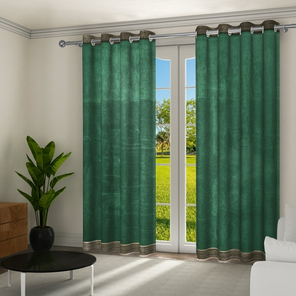 Aofoto Ombre Room Darkening Curtains,Thermal Insulated Grommet Curtain,Green,42" W x 84" L, 2 Panels