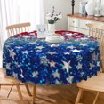 thumbnail image 1 of Aofoto Patriotic Red Blue Star Tablecloth 60 Inch Round, Washable Farmhouse Table Cloth Decorative for Picnic Party Holiday Home Indoor Outdoor, 1 of 6