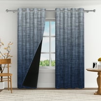 Aofoto Room Darkening Blackout Curtains,Blue Gradient Window Curtains for Kitchen Bedroom, 2 Panels, 52x84 inches
