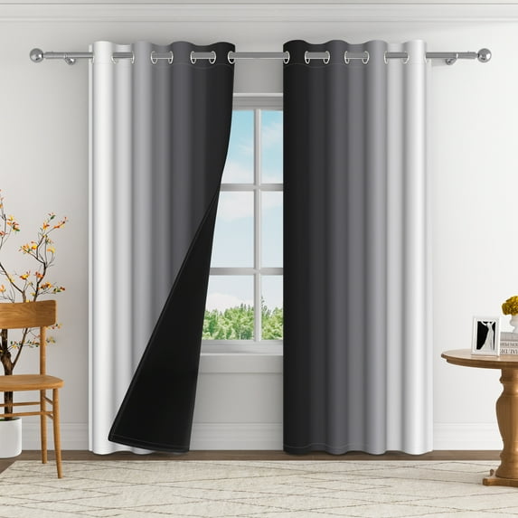 Aofoto Room Drapes for Living Room, Thermal Insulated Blackout Curtains,2 Panel, Grey, 42x96Inches
