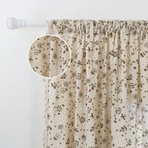 Aofoto Rustic Farmhouse Floral Print Rod Pocket Curtains, Light Filtering Curtains for Living Room, 52" x 84" (2 Panels)