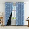thumbnail image 1 of Aofoto Stars Starry Sky Blackout Curtains for Bedroom Living Room, Thermal Insulated Curtain,2 Panels,Blue, 42x84 inches, 1 of 5