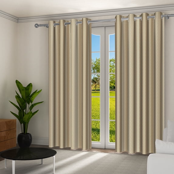 Aofoto Striped Ombre Curtains , Thermal Insulated Curtain for Living Room/Bedroom , 2 Panels , 42"W x 84"L