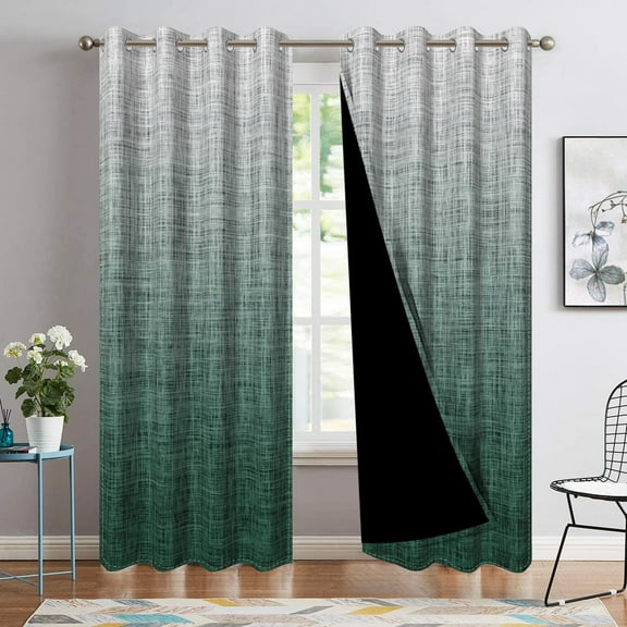 Aofoto Thermal Insulated Gradient Curtains for Living Room,Grommet Top Window Treatments Drapes,2 Panels,52x84 inch