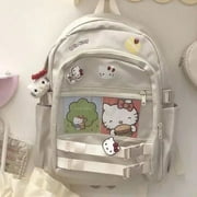 Aoger Backpacks Soft Girl Cute Campus Hello Kitty Schoolbag Middle School Student Zipper Student Large Capacity Backpack